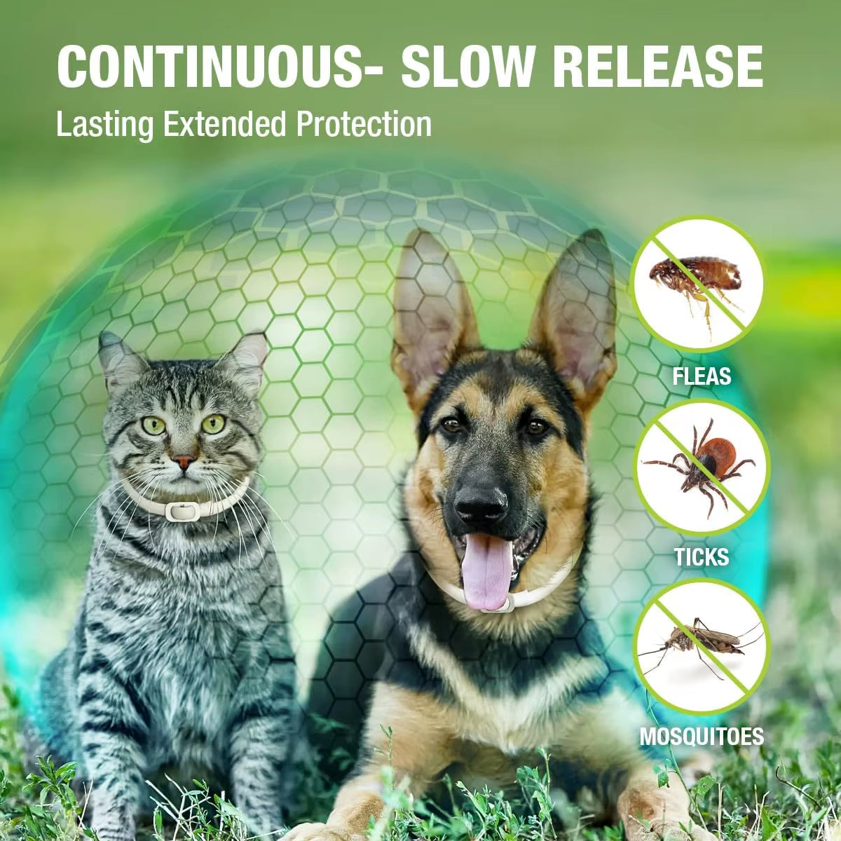 Adjustable Pet Plant Essential Oil Collar to Repel Fleas and Ticks Pet Insect Repellent Collar to Remove Fleas and Ticks